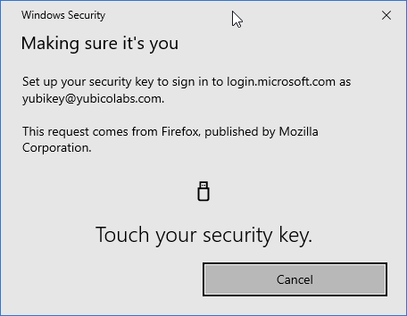 YubiKey setup in the context of a Microsoft 365 tenant